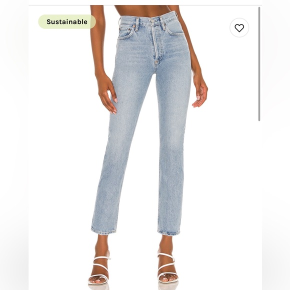 Agolde Riley High Rise Straight Crop - Picture 1 of 7